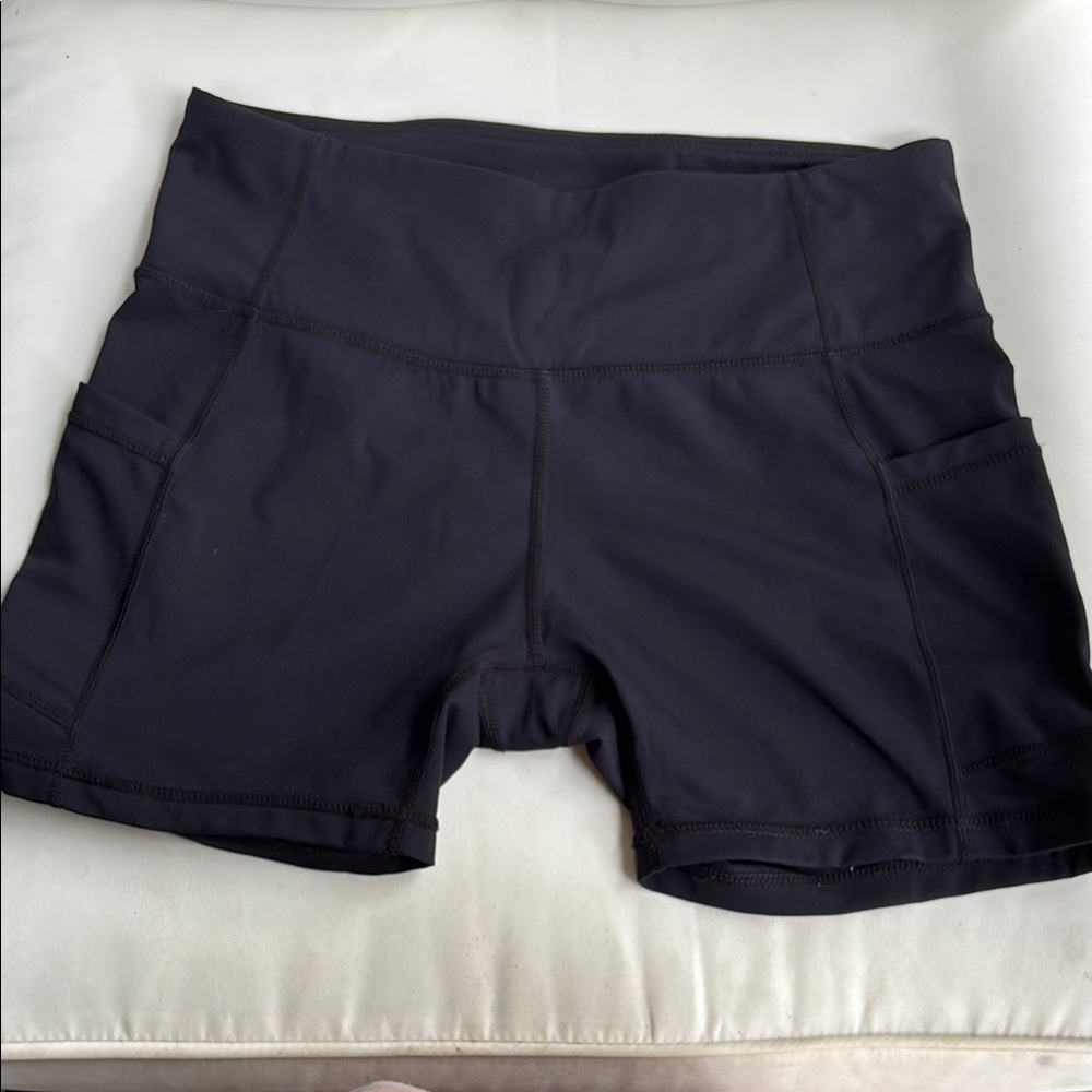 Black High-Waisted Bike Shorts with Compression Fit